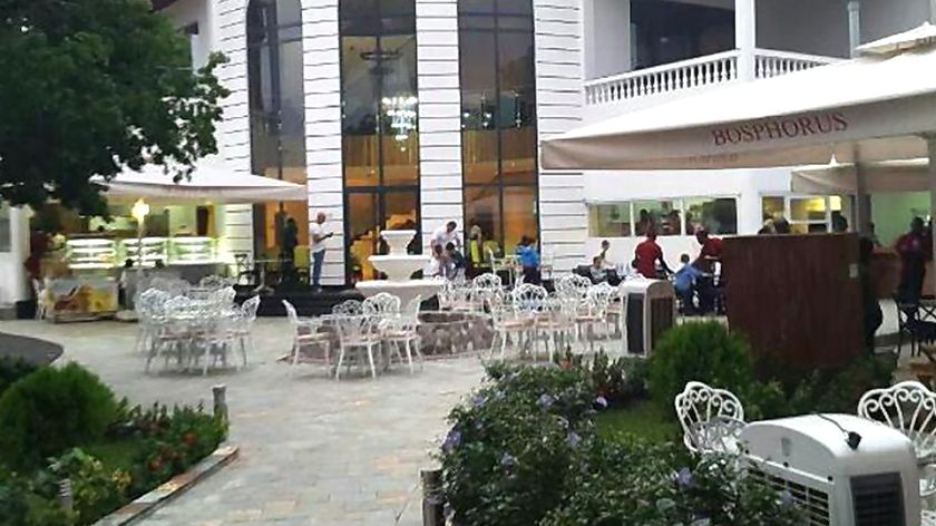 The garden terrace at Bosphorus Restaurant