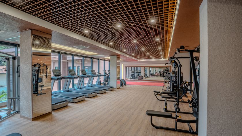 The fitness centre at Grand Mirage, photographed after completion